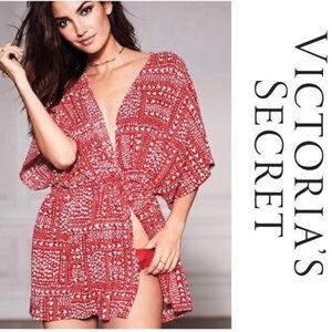 Victoria’s Secret Kimono Swim Coverup Valentine’s heart tunic duster short robe